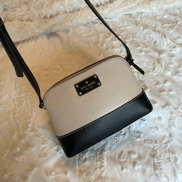 Black white Kate spade purse shoulder bag, leather grove street Millie - Picture 6 of 10